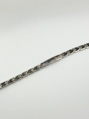 David Yurman Waves ID Link Bracelet w/ Forged Carbon - Medium - RARE